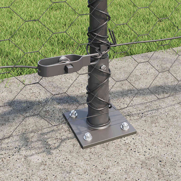 vidaXL Cerca com Postes Cinzeto 0.5 x 50 m Aço revestido de PVC