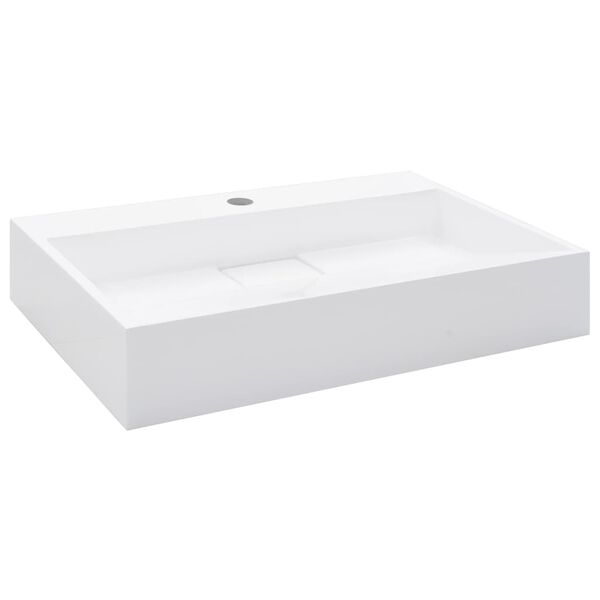 vidaXL Lavatório 60x38x11 cm mineral/mármore fundido branco