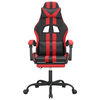 vidaXL Cadeira gaming girat&oacute;ria c/ apoio couro artific. preto/vermelho