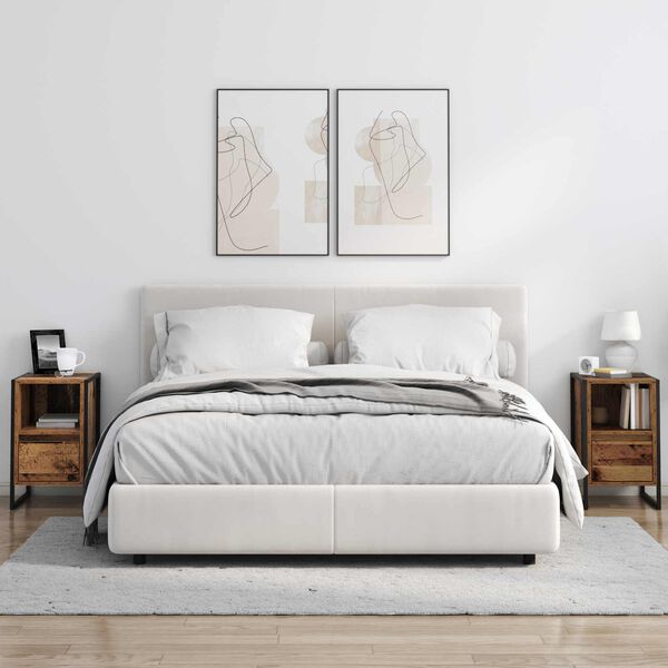 vidaXL Mesa-de-cabeceira com gaveta Madeira Antiga 39,5 x 30 x 50 cm