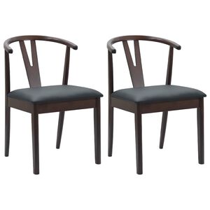 vidaXL Cadeira de jantar 2 pcs Marrom claro e preto
