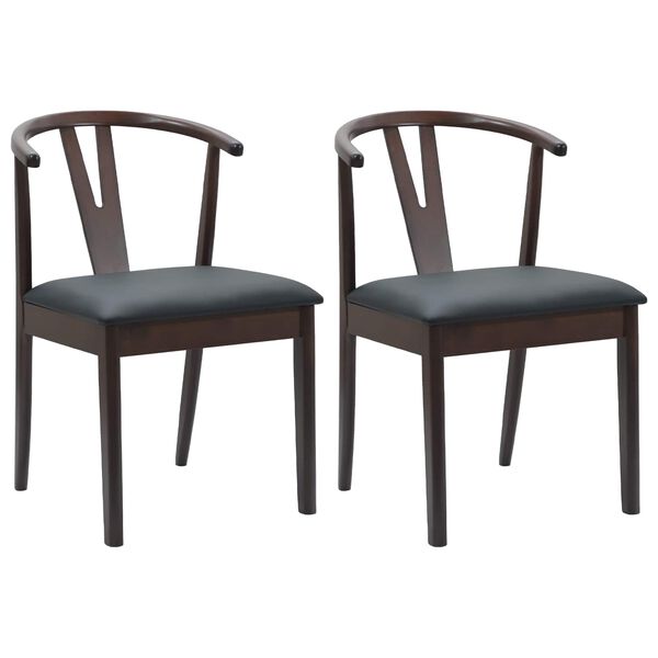 vidaXL Cadeira de jantar 2 pcs Marrom claro e preto