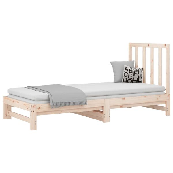 vidaXL Sof&aacute;-cama de puxar 2x(90x200) cm madeira de pinho maci&ccedil;a