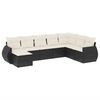 vidaXL 8 pcs conjunto sof&aacute;s de jardim com almofad&otilde;es vime PE preto