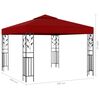 vidaXL Gazebo com cordões de luzes LED 3x3 m vermelho tinto