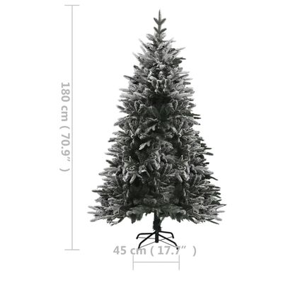 vidaXL Árvore Natal artificial pré-iluminada c/ neve 180 cm PVC e PE
