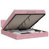 vidaXL Cama ottoman com colch&atilde;o com cabeceira Rosa 160 x 200 cm Veludo