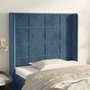 vidaXL Cabeceira cama c/ abas veludo 93x16x118/128 cm azul-escuro