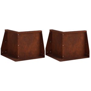 vidaXL Muro de Conten&ccedil;&atilde;o 2 unid. 50 x 50 x 30 cm A&ccedil;o Corten