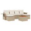 vidaXL 7 pcs conjunto de sof&aacute;s p/ jardim com almofad&otilde;es vime PE bege