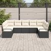 vidaXL Conjunto de Sof&aacute; de Jardim 9 pcs Preto e Branco vime PE