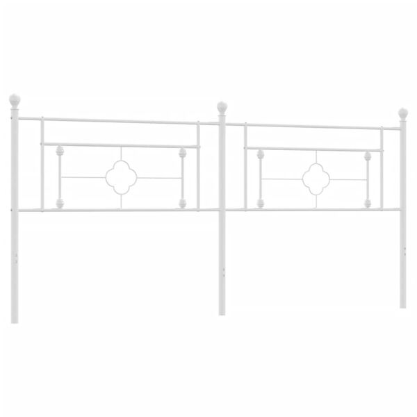 vidaXL Cabeceira de cama 200 cm metal branco