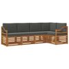 vidaXL Conjunto de Sof&aacute;s para Exterior 5 unid. Natural e Antracite