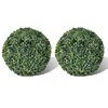 vidaXL Bola de buxo topi&aacute;ria folhas artificiais 27 cm 2 pcs