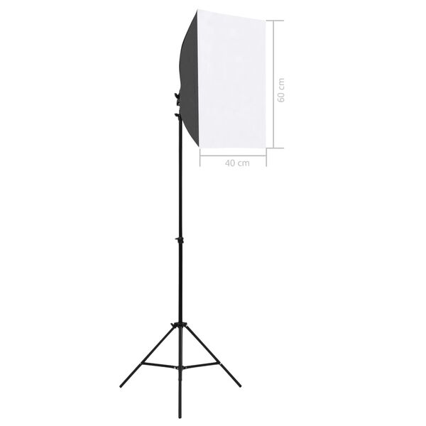 vidaXL Kit de est&uacute;dio fotogr&aacute;fico com softbox de ilumina&ccedil;&atilde;o e fundo