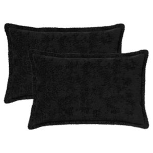 vidaXL Capa almofada 2 unid. HOUTEN Preto 30 x 50 cm