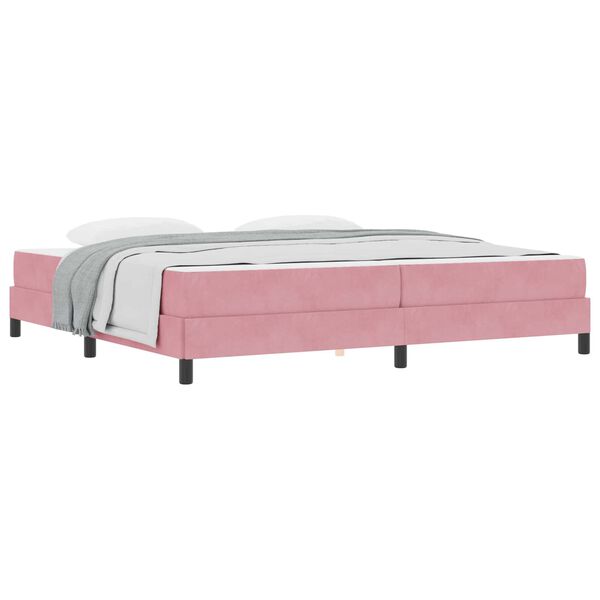 vidaXL Cama Box com colch&atilde;o Rosa 200 x 200 cm tecido