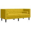 vidaXL Sof&aacute; chesterfield com rolos 2 lugares veludo amarelo
