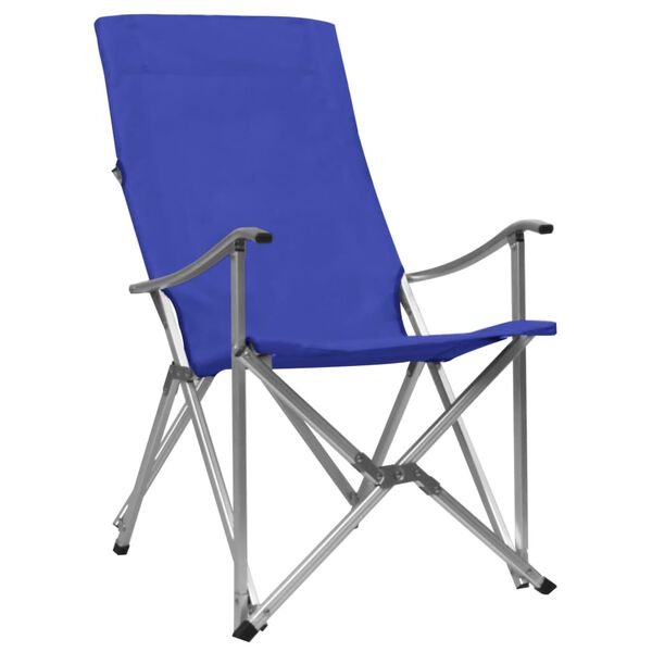 vidaXL Cadeiras de campismo dobr&aacute;veis 2 pcs azul