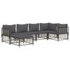 vidaXL 6 pcs conjunto lounge de jardim c/ almofadões vime PE antracite