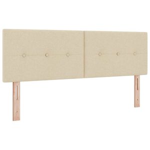 vidaXL Cabeceira com cabeceira Creme 160 cm Couro Sint&eacute;tico