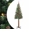 vidaXL Árvore de Natal Slim com 300 LEDs Verde e Branco 210 cm