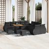 vidaXL Conjunto de Sof&aacute; de Jardim 13 pcs Preto vime PE
