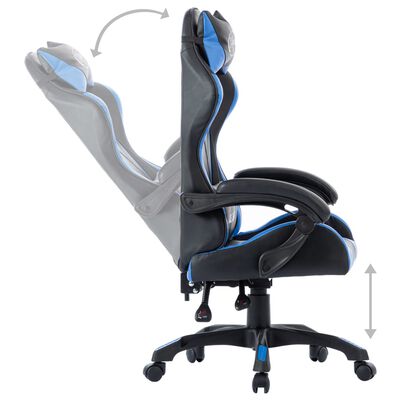 vidaXL Cadeira estilo corrida couro artificial azul