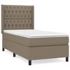 vidaXL Cama com molas/colch&atilde;o 100x200 cm tecido cinza-acastanhado