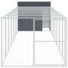 vidaXL Casota p/ c&atilde;es c/ parque 214x865x181 cm a&ccedil;o galvaniz. antracite