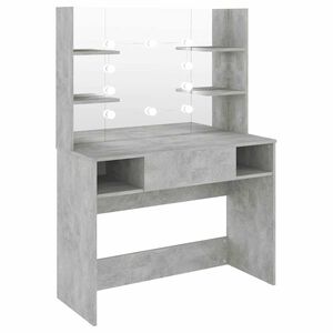 vidaXL Mesa de maquilhagem c/ luzes LED 100x40x135cm MDF cinza cimento