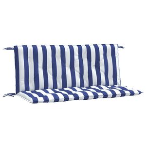 vidaXL Almofad&otilde;es p/ banco jardim 2 pcs 120x50x7 cm tecido azul/branco