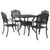 vidaXL Conjunto de Mesa de Jardim 5 pcs Preto Alum&iacute;nio Fundido