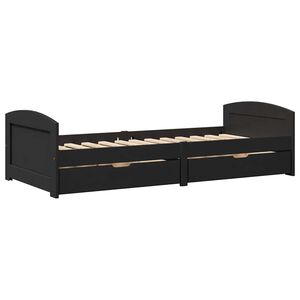 vidaXL Sof&aacute;-cama com 2 gavetas sem colch&atilde;o 90x200 cm IRUN preto