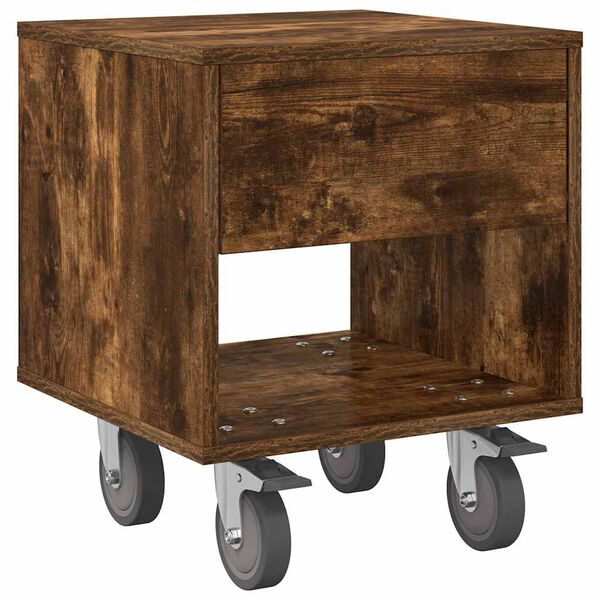 vidaXL Mesa-de-cabeceira Carvalho Defumado 40,5 x 40 x 48 cm