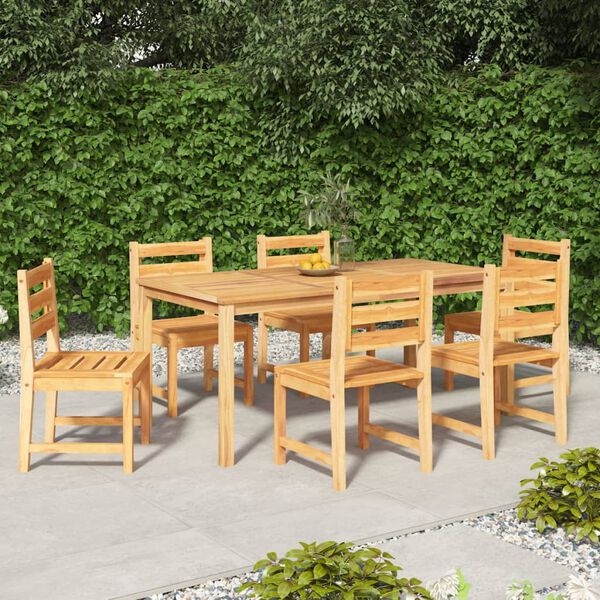 vidaXL Conjunto de jantar para jardim 7 pcs madeira de teca maci&ccedil;a