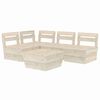 vidaXL 5 pcs conjunto lounge de paletes madeira de abeto impregnada