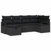 vidaXL Conjunto de Sof&aacute;s 6 unid. Preto vime PE