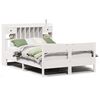 vidaXL Cama com estante sem colch&atilde;o 135x190 cm pinho maci&ccedil;o branco
