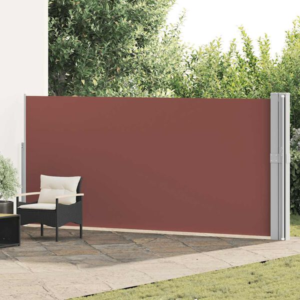vidaXL Toldo lateral retr&aacute;til para p&aacute;tio 170x1200 cm castanho