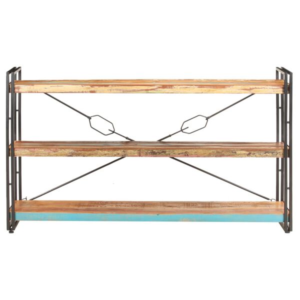 vidaXL Estante c/ 3 prateleiras 140x30x80cm madeira recuperada maci&ccedil;a