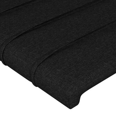 vidaXL Cabeceira de cama c/ abas tecido 183x16x118/128 cm preto