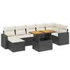 vidaXL 8 pcs conjunto sof&aacute;s de jardim com almofad&otilde;es vime PE preto