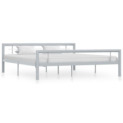 vidaXL Estrutura de cama 180x200 cm metal cinzento e branco