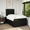 vidaXL Cama boxspring com colch&atilde;o 120x190 cm tecido preto