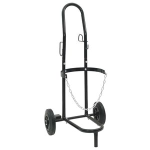 vidaXL Carrinho de M&atilde;o Preto e Vermelho 49 x 49 x 101 cm A&ccedil;o