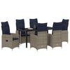 vidaXL Conjunto de Mesa e Cadeiras 7 pcs Cinzeto Rattan de PE