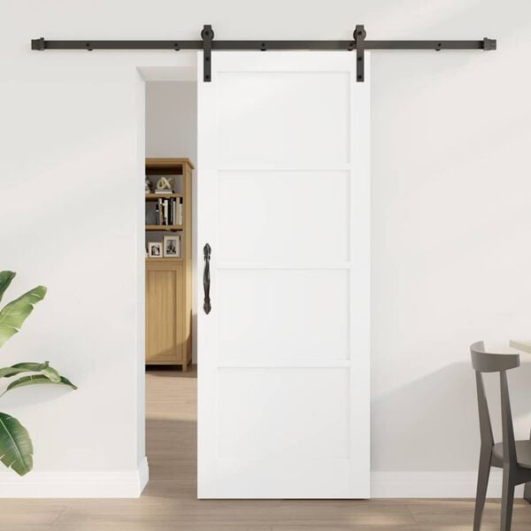 vidaXL Porta Deslizante Branco 78 x 202 cm Madeira de Pinheiro S&oacute;lida
