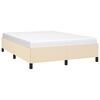 vidaXL Estrutura de cama sem colch&atilde;o 140x190 cm tecido cor creme
