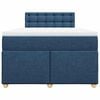 vidaXL Cama boxspring com colch&atilde;o 120x190 cm tecido azul
